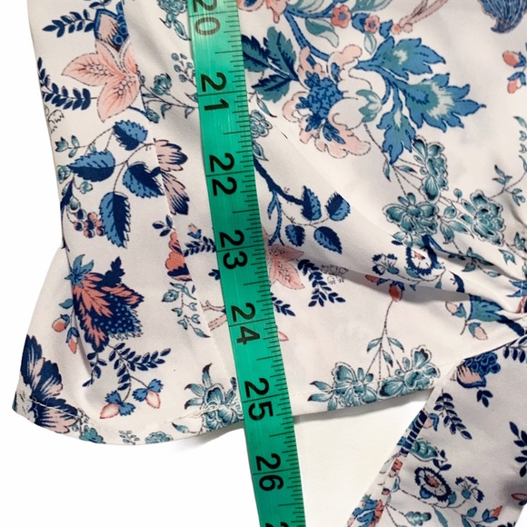 One World White Floral Tie Front Peasant Shirt NEW - Picture 4 of 9